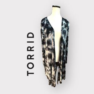 Women’s Torrid 2 Smoky Tie Dye Super Soft Cardigan Fit N Flare 2X 2XL XXL 18 20